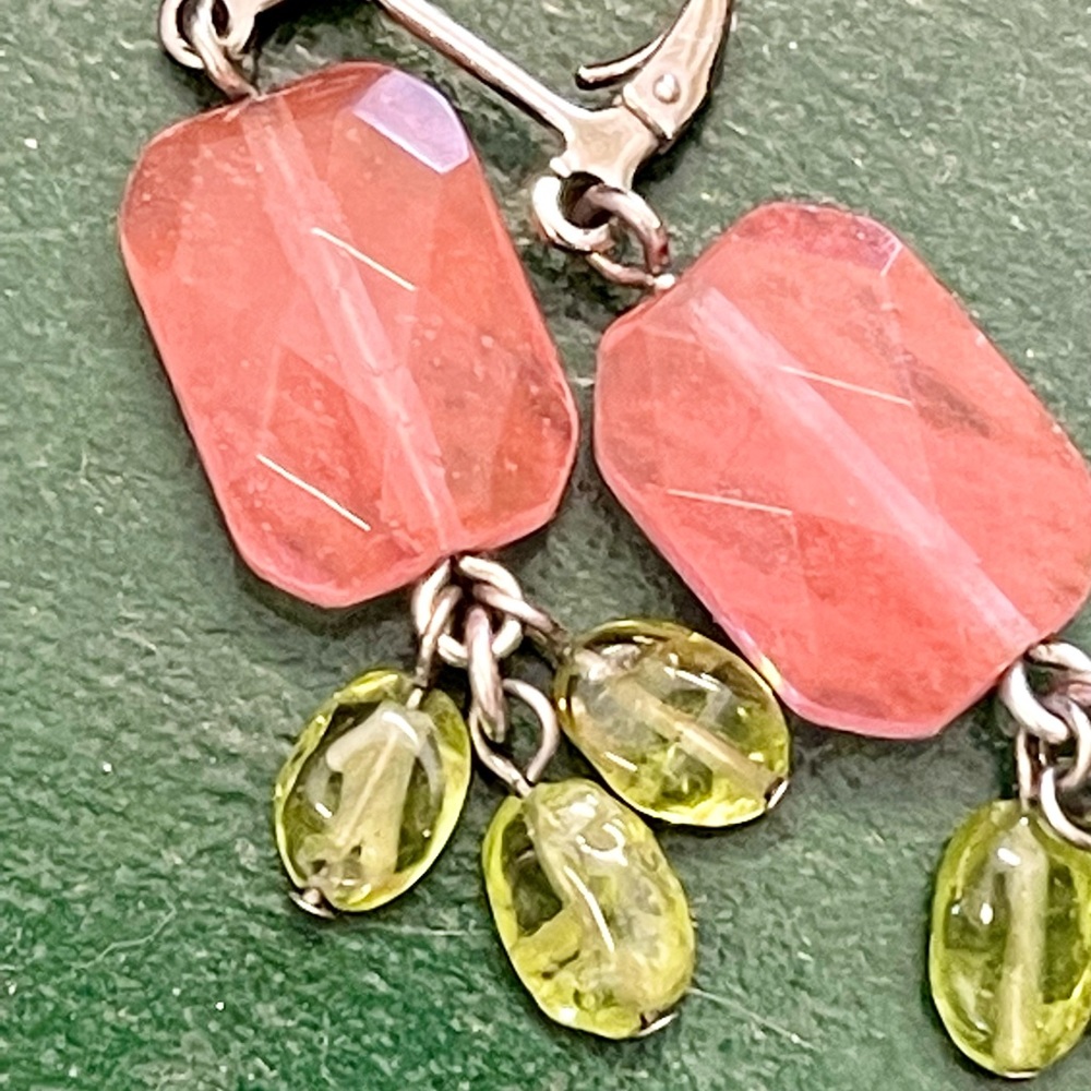 Gorgeous sterling, rose quartz and amethyst earrings! - Picture 4 of 5